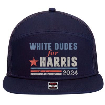 White Dudes For Kamala Harris 7 Panel Mesh Trucker Snapback Hat