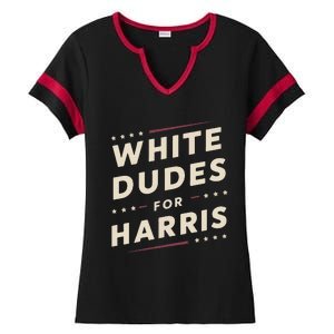 White Dudes For Kamala Harris Vote For 2024 President Harris Ladies Halftime Notch Neck Tee