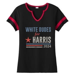 White Dudes For Harris Kamala 2024 Ladies Halftime Notch Neck Tee