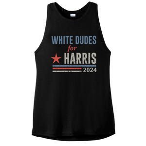 White Dudes For Harris Kamala 2024 Ladies PosiCharge Tri-Blend Wicking Tank