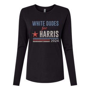 White Dudes For Harris Kamala 2024 Womens Cotton Relaxed Long Sleeve T-Shirt