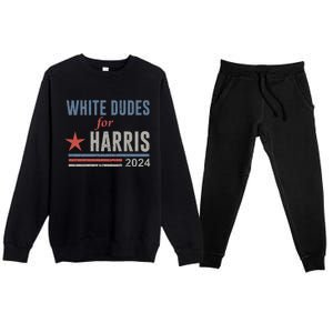 White Dudes For Harris Kamala 2024 Premium Crewneck Sweatsuit Set