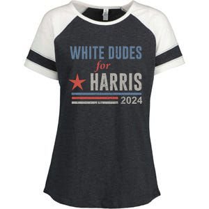 White Dudes For Harris Kamala 2024 Enza Ladies Jersey Colorblock Tee