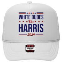 White Dudes For Harris High Crown Mesh Back Trucker Hat