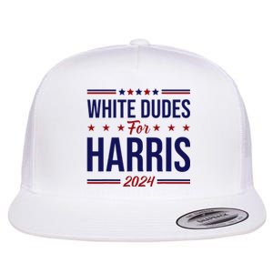 White Dudes For Harris Flat Bill Trucker Hat