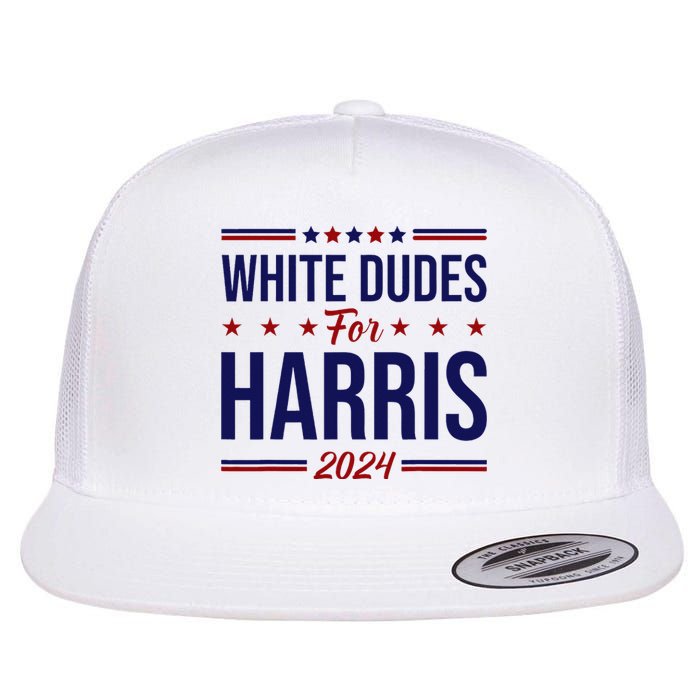 White Dudes For Harris Flat Bill Trucker Hat