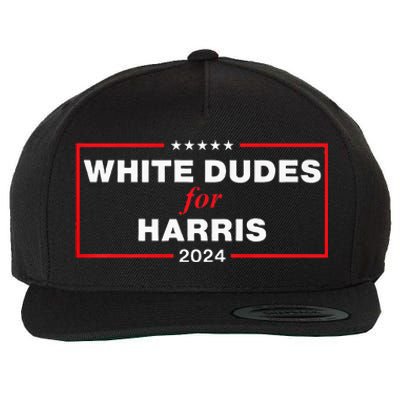 White Dudes For Harris 2024 Premium Wool Snapback Cap