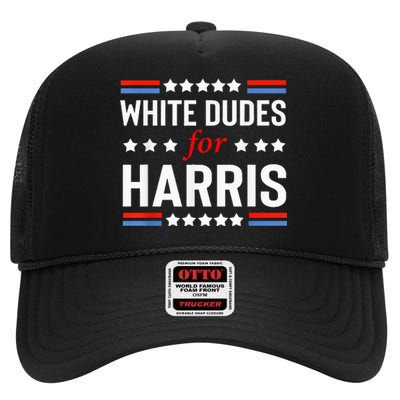 White Dudes For Kamala Harris High Crown Mesh Back Trucker Hat