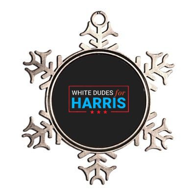 White Dudes For Kamala Harris Metallic Star Ornament