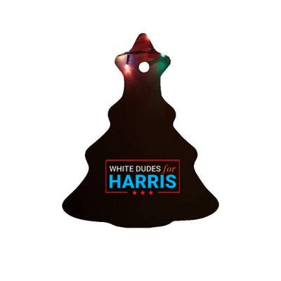 White Dudes For Kamala Harris Ceramic Tree Ornament