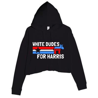 White Dudes For Harris Kamala Harris Crop Fleece Hoodie