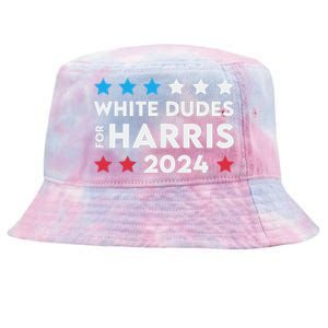 White Dudes For Harris 2024 Tie-Dyed Bucket Hat