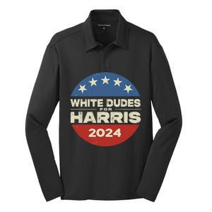 White Dudes For Harris Kamala 2024 Silk Touch Performance Long Sleeve Polo