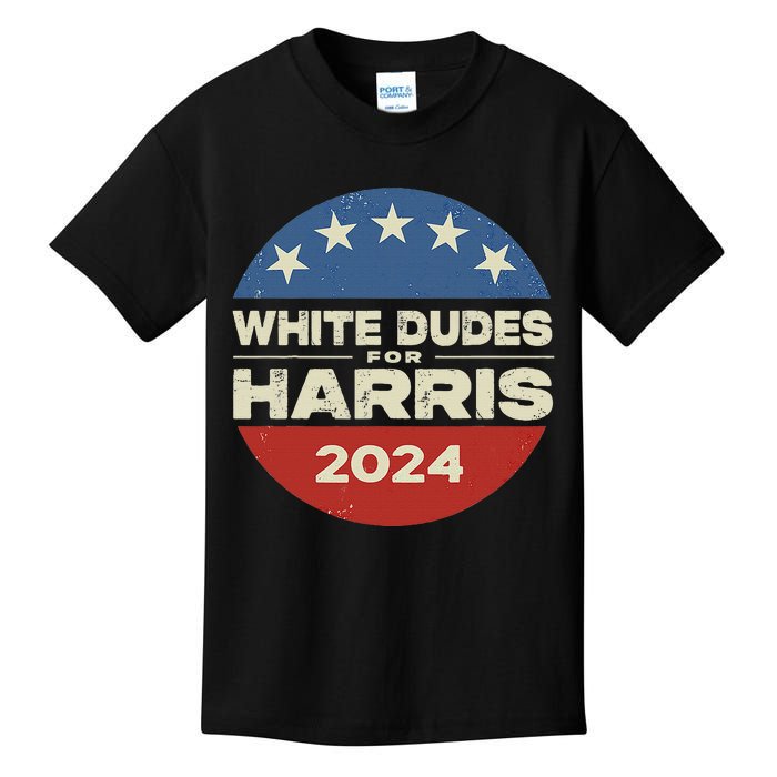 White Dudes For Harris Kamala 2024 Kids T-Shirt