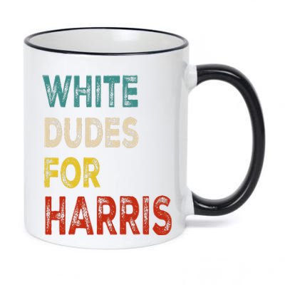 White Dudes For Harris 11oz Black Color Changing Mug