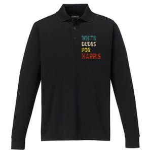 White Dudes For Harris Performance Long Sleeve Polo