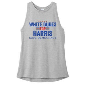 White Dudes For Harris Kamala Harris 2024 47th President Ladies PosiCharge Tri-Blend Wicking Tank