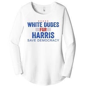 White Dudes For Harris Kamala Harris 2024 47th President Women's Perfect Tri Tunic Long Sleeve Shirt