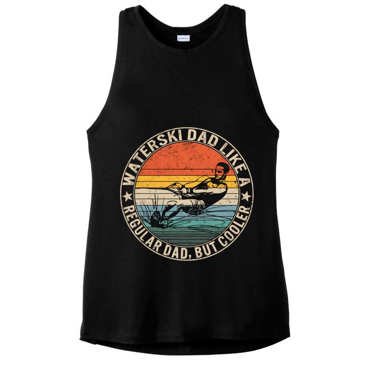 Waterski Dad Fathers Day Ski Lover Dad Water Skiing Rider Gift Ladies PosiCharge Tri-Blend Wicking Tank
