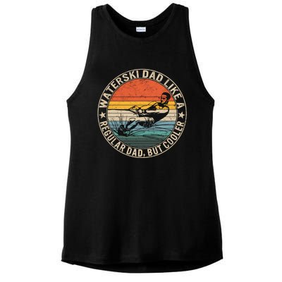 Waterski Dad Fathers Day Ski Lover Dad Water Skiing Rider Gift Ladies PosiCharge Tri-Blend Wicking Tank