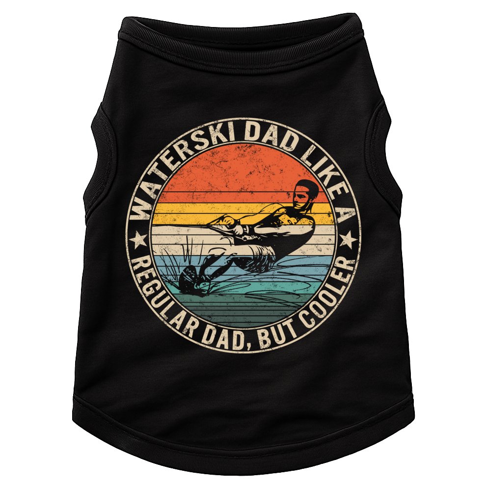 Waterski Dad Fathers Day Ski Lover Dad Water Skiing Rider Gift Doggie Tank