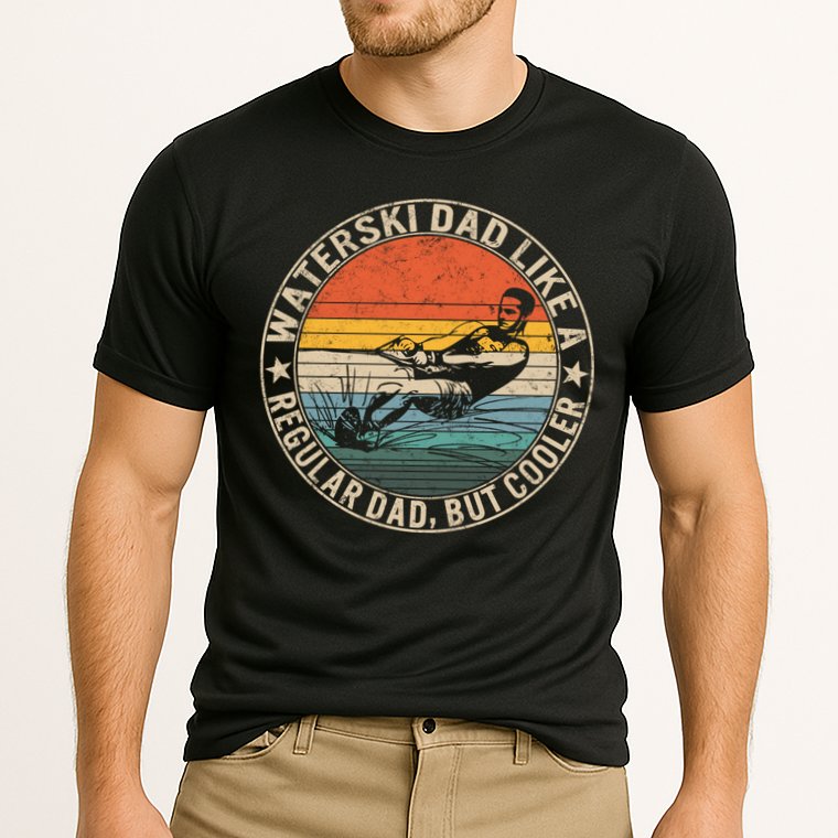 Waterski Dad Fathers Day Ski Lover Dad Water Skiing Rider Gift Cooling Performance Crew T-Shirt