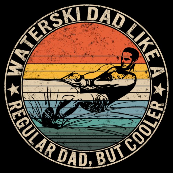 Waterski Dad Fathers Day Ski Lover Dad Water Skiing Rider Gift Cooling Performance Crew T-Shirt