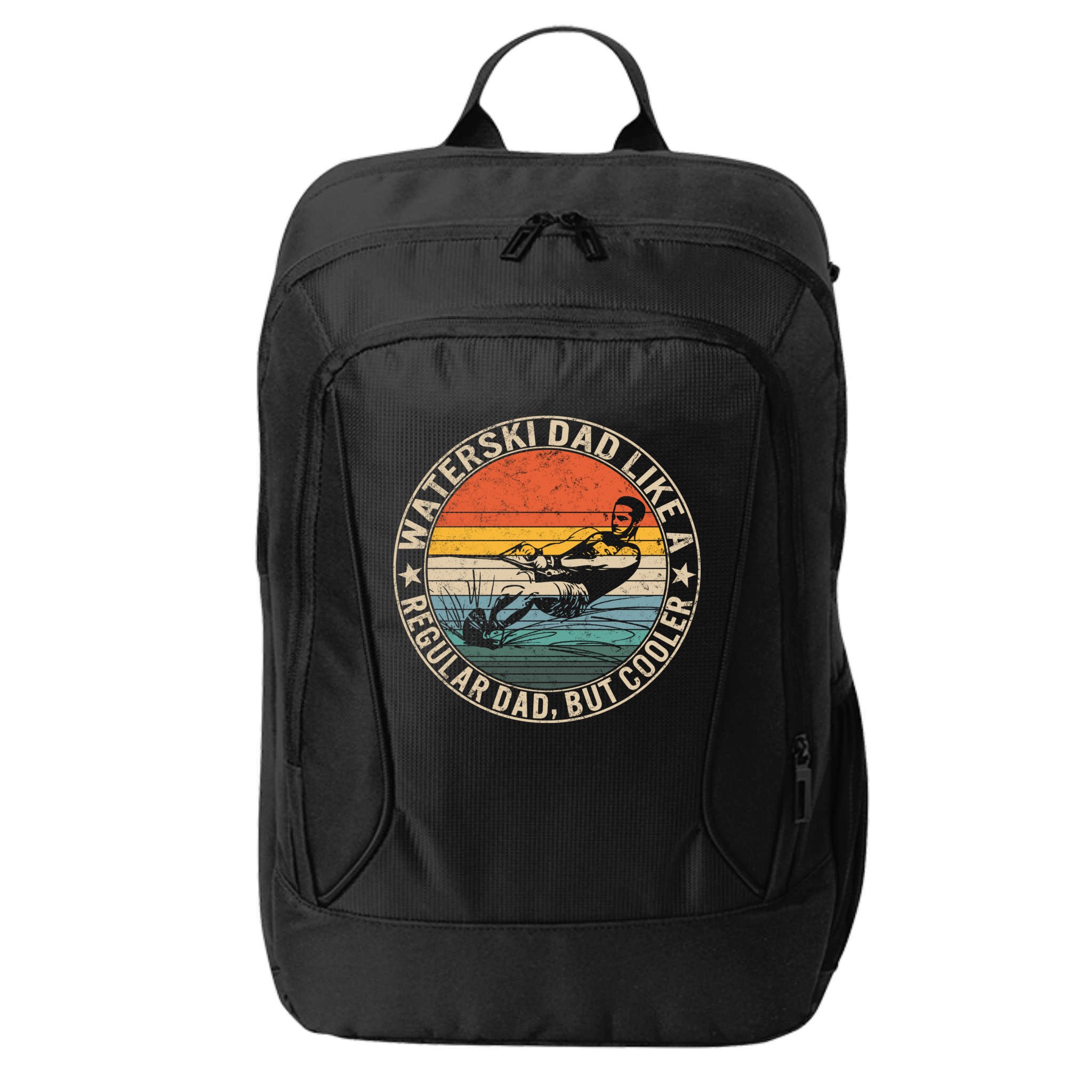 Waterski Dad Fathers Day Ski Lover Dad Water Skiing Rider Gift City Backpack