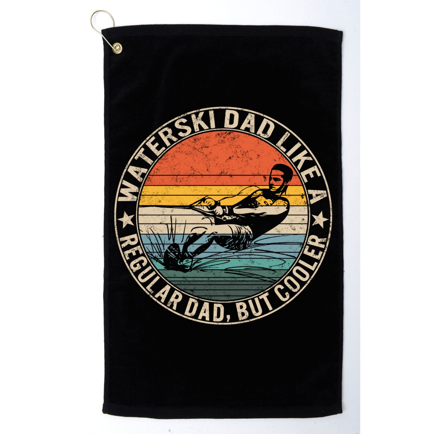 Waterski Dad Fathers Day Ski Lover Dad Water Skiing Rider Gift Golf Towel
