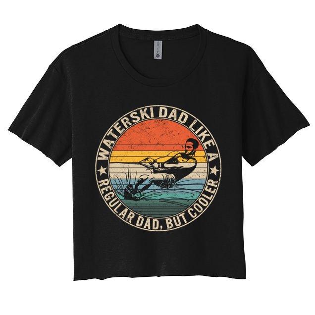 Waterski Dad Fathers Day Ski Lover Dad Water Skiing Rider Gift Crop Top