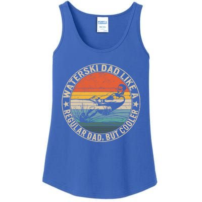 Waterski Dad Fathers Day Ski Lover Dad Water Skiing Rider Gift Ladies Essential Tank