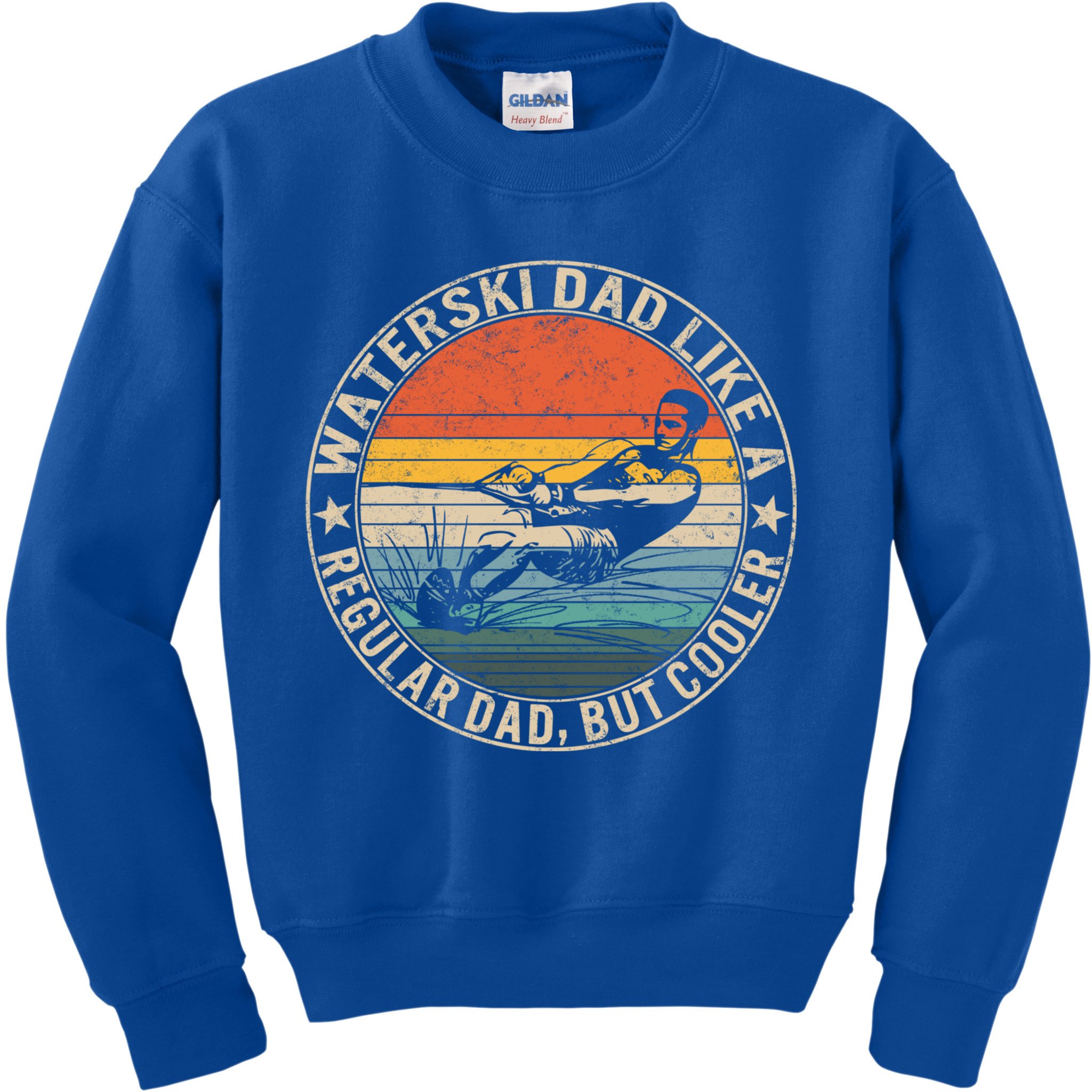 Waterski Dad Fathers Day Ski Lover Dad Water Skiing Rider Gift Kids Sweatshirt