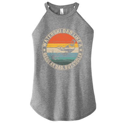 Waterski Dad Fathers Day Ski Lover Dad Water Skiing Rider Gift Women's Perfect Tri Rocker Tank