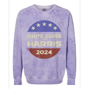 White Dudes For Harris 2024 Colorblast Crewneck Sweatshirt