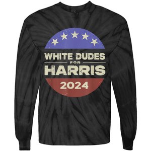 White Dudes For Harris 2024 Tie-Dye Long Sleeve Shirt