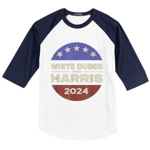 White Dudes For Harris 2024 Baseball Sleeve Shirt