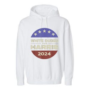 White Dudes For Harris 2024 Garment-Dyed Fleece Hoodie