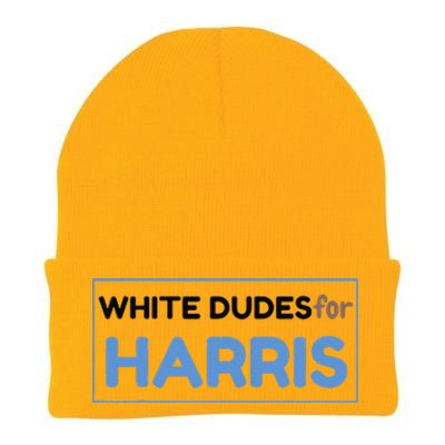 White Dudes For Kamala Harris 2024 President Knit Cap Winter Beanie