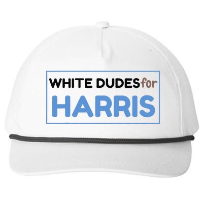 White Dudes For Kamala Harris 2024 President Snapback Five-Panel Rope Hat