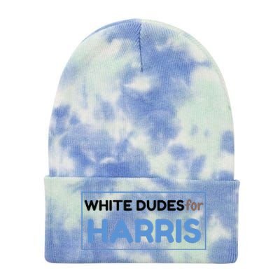 White Dudes For Kamala Harris 2024 President Tie Dye 12in Knit Beanie