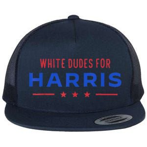 White Dudes For Harris Flat Bill Trucker Hat