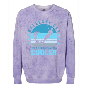 Waterski Dad Fathers Day Ski Lover Dad Water Skiing Rider Cute Gift Colorblast Crewneck Sweatshirt