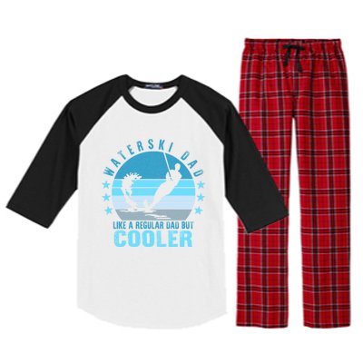 Waterski Dad Fathers Day Ski Lover Dad Water Skiing Rider Cute Gift Raglan Sleeve Pajama Set