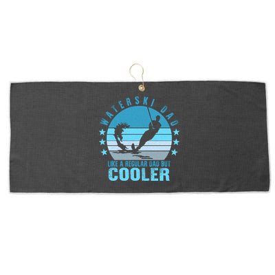 Waterski Dad Fathers Day Ski Lover Dad Water Skiing Rider Cute Gift Large Microfiber Waffle Golf Towel