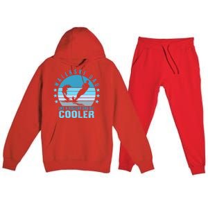 Waterski Dad Fathers Day Ski Lover Dad Water Skiing Rider Cute Gift Premium Hooded Sweatsuit Set