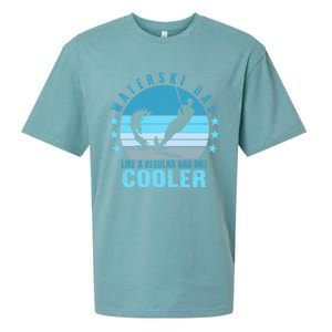 Waterski Dad Fathers Day Ski Lover Dad Water Skiing Rider Cute Gift Sueded Cloud Jersey T-Shirt