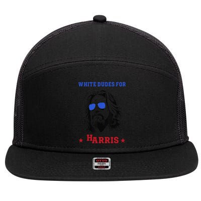 White Dudes For Kamala Harris 2024 7 Panel Mesh Trucker Snapback Hat