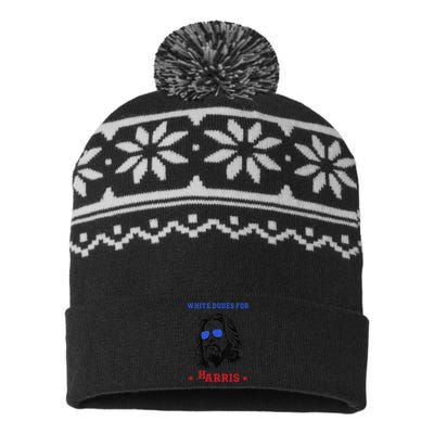 White Dudes For Kamala Harris 2024 USA-Made Snowflake Beanie