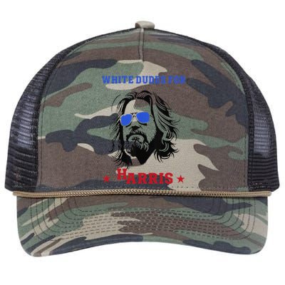 White Dudes For Kamala Harris 2024 Retro Rope Trucker Hat Cap