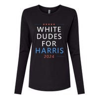 White Dudes For Harris 2024 Kamala Harris For President Womens Cotton Relaxed Long Sleeve T-Shirt